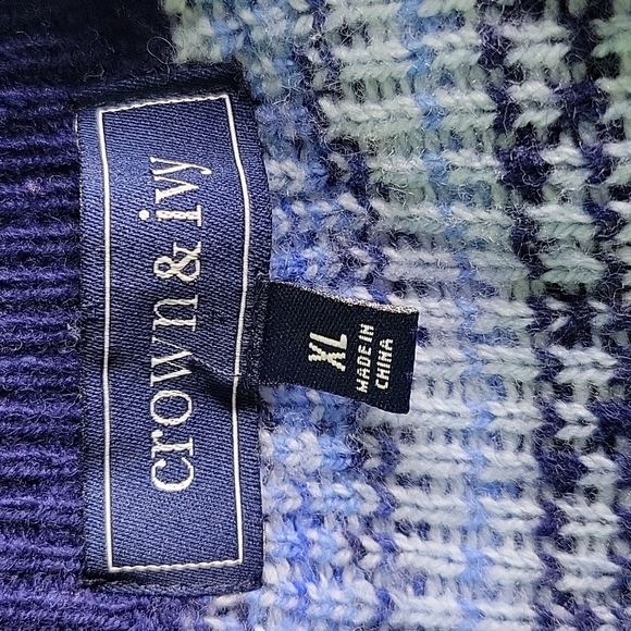 CROWN & IVY Blue Crew Neck Thick Sweater XL - Picture 6 of 6